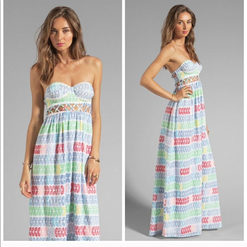 Mara Hoffman Beach Dress with Lattice Cutout